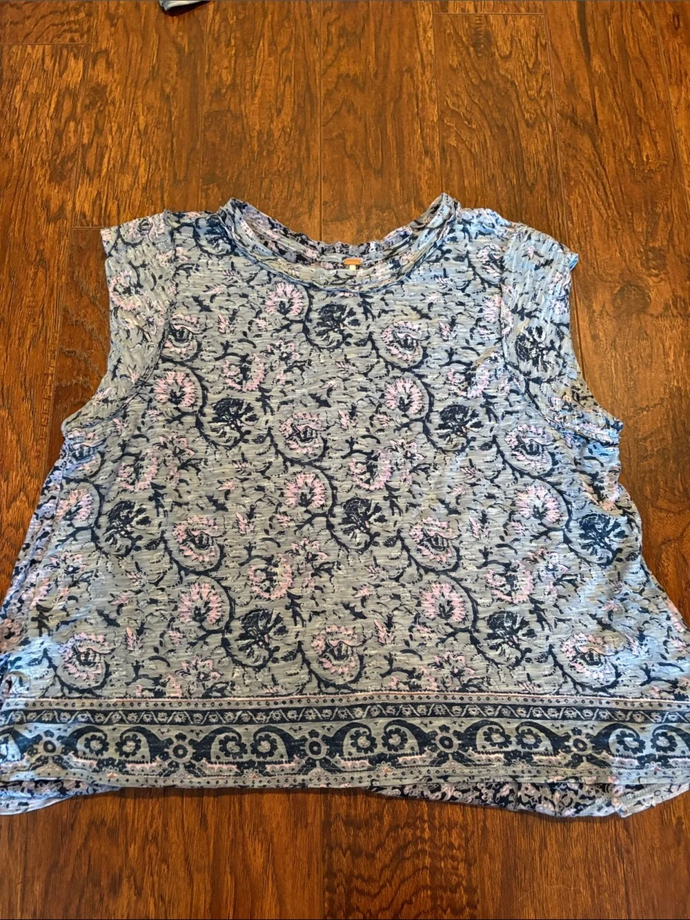 Free People floral short sleeve top